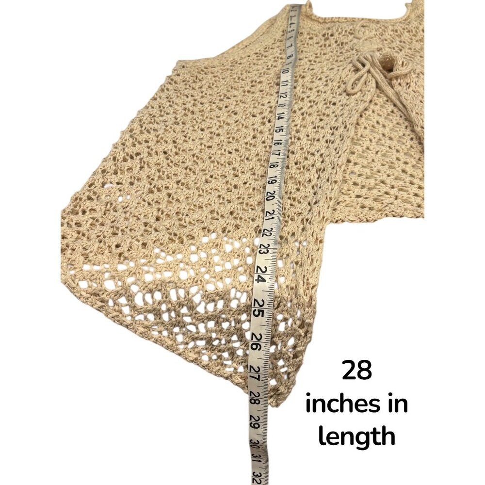 Urban Outfitters Crochet Knit Tank Boho Festival Beach Cover Up Top L - Picture 7 of 8